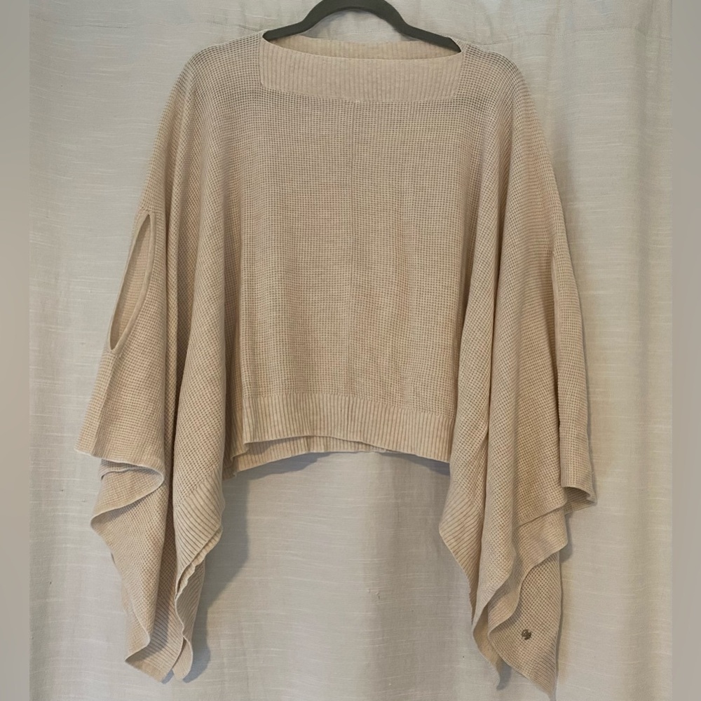 lululemon athletica Beige Knit Poncho Sweater
